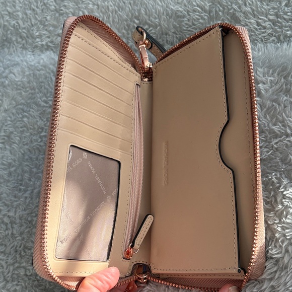 Michael Kors Rose Gold Embossed Wallet - Picture 3 of 5
